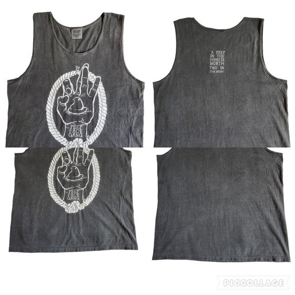 Comfort Colors gray peep tank top sz M - Picture 3 of 11